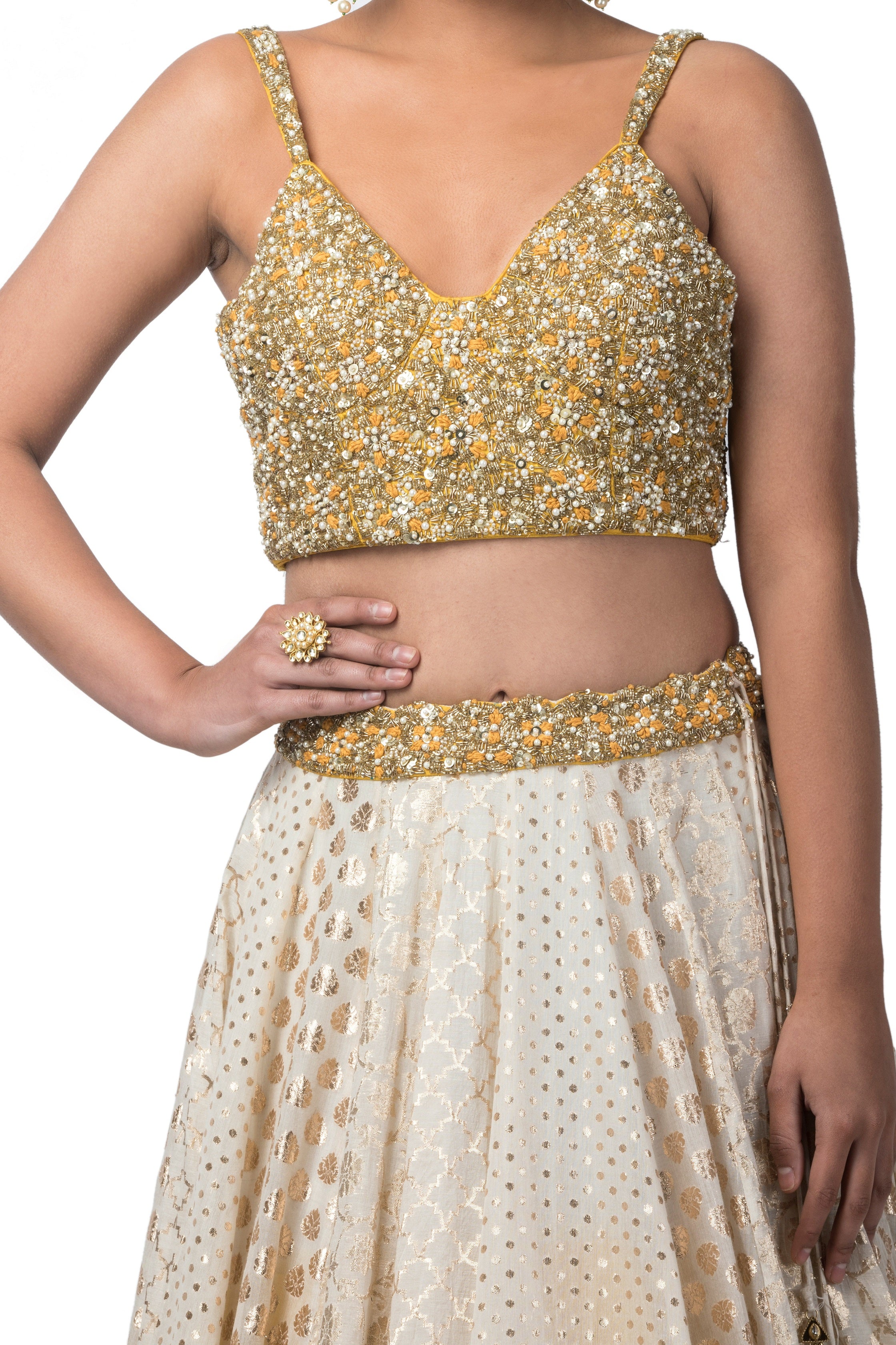 yellow lehenga and skirt