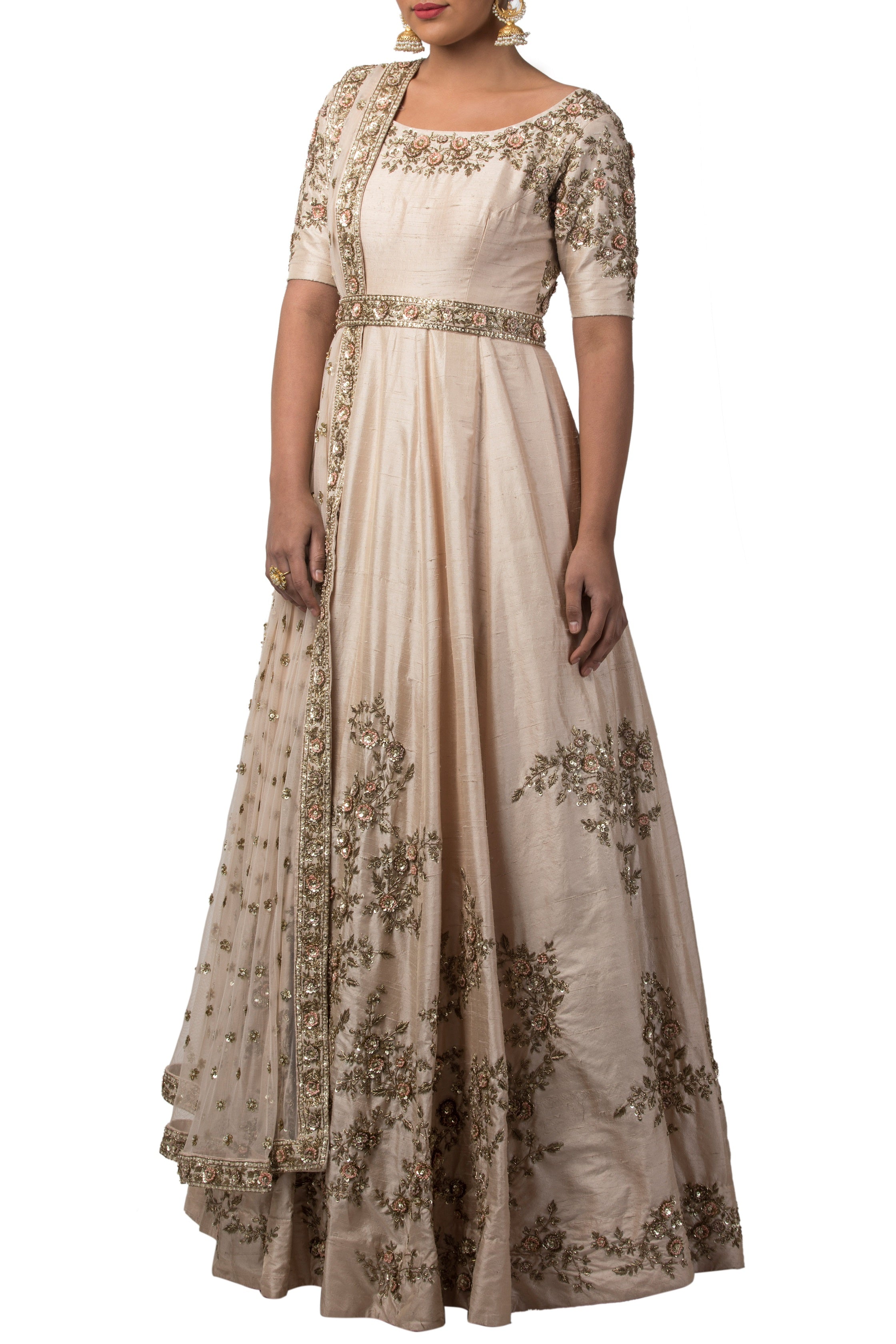 Seashell Embroidered Anarkali Set