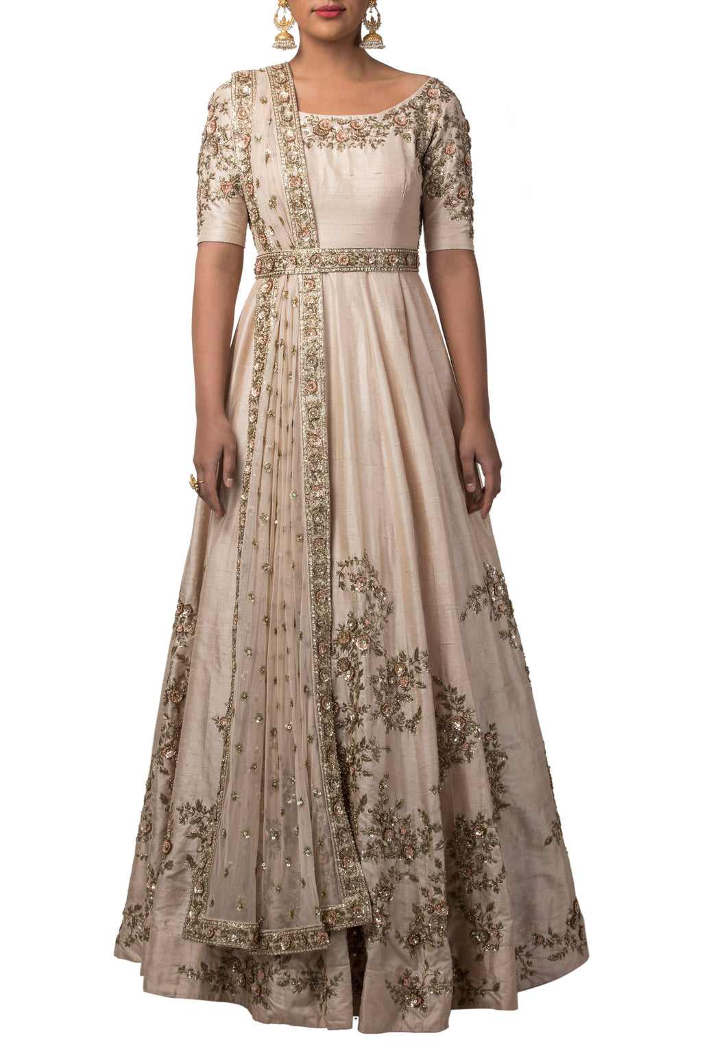 Seashell Embroidered Anarkali Set