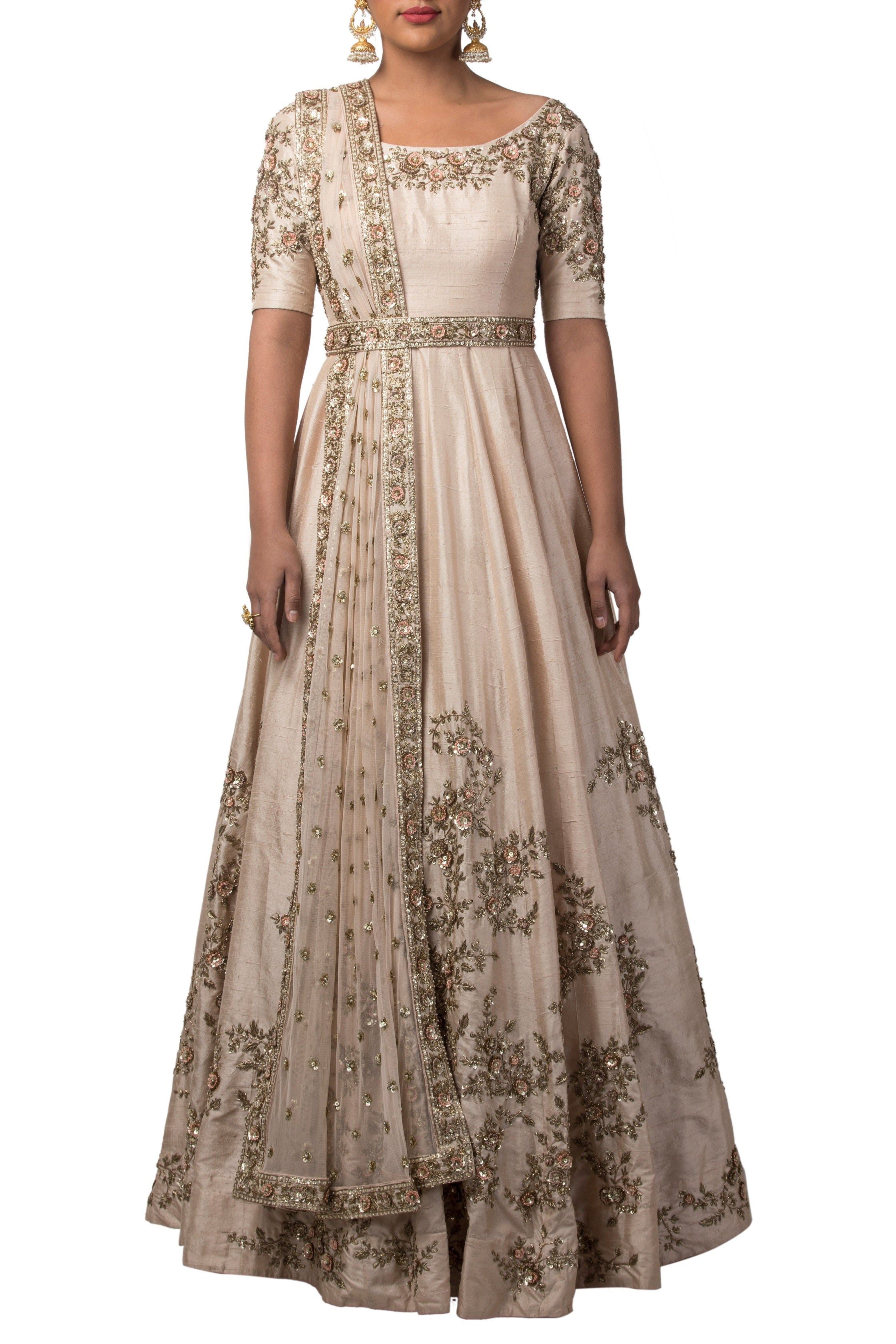 Seashell Embroidered Anarkali Set
