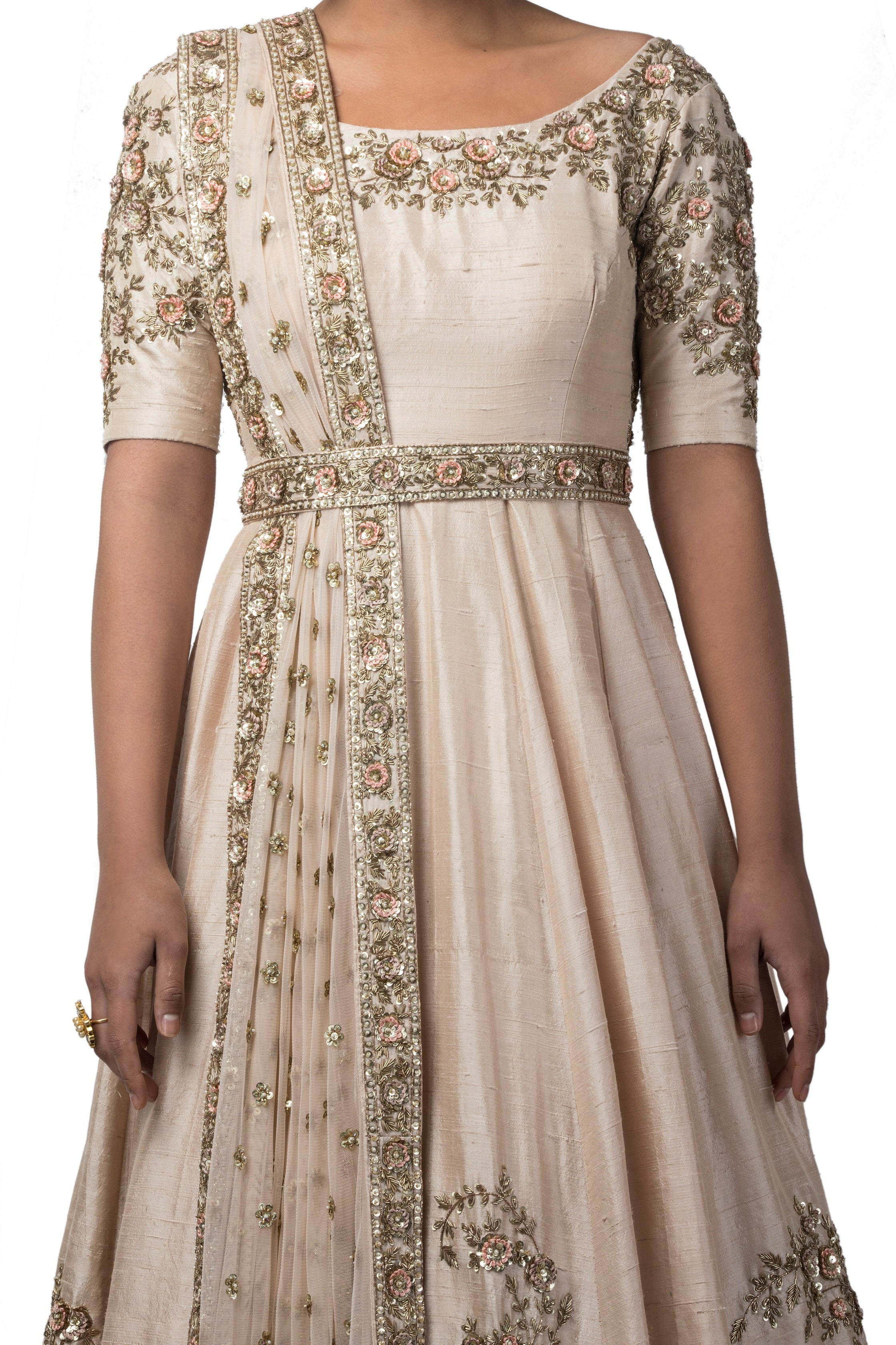 Seashell Embroidered Anarkali Set