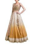 Yellow Ombre Dyed Chanderi Lehenga Set