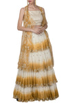 Mustard Frilled Embroidered Lehenga Set