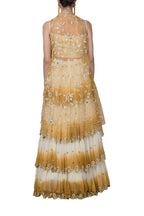 Mustard Frilled Embroidered Lehenga Set