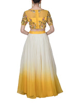 Yellow Crop Top And Skirt