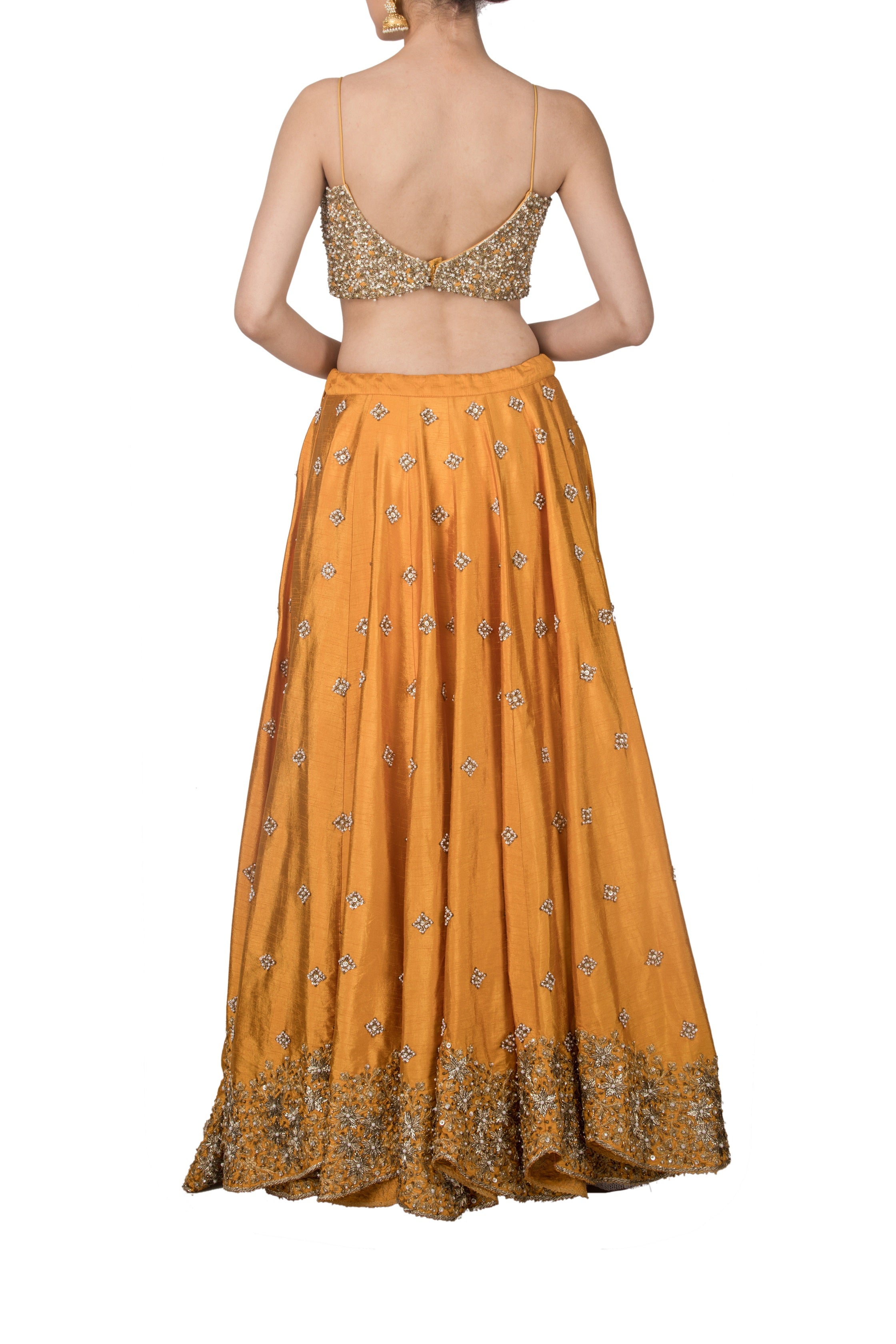 Mustard Embroidered Lehenga Set