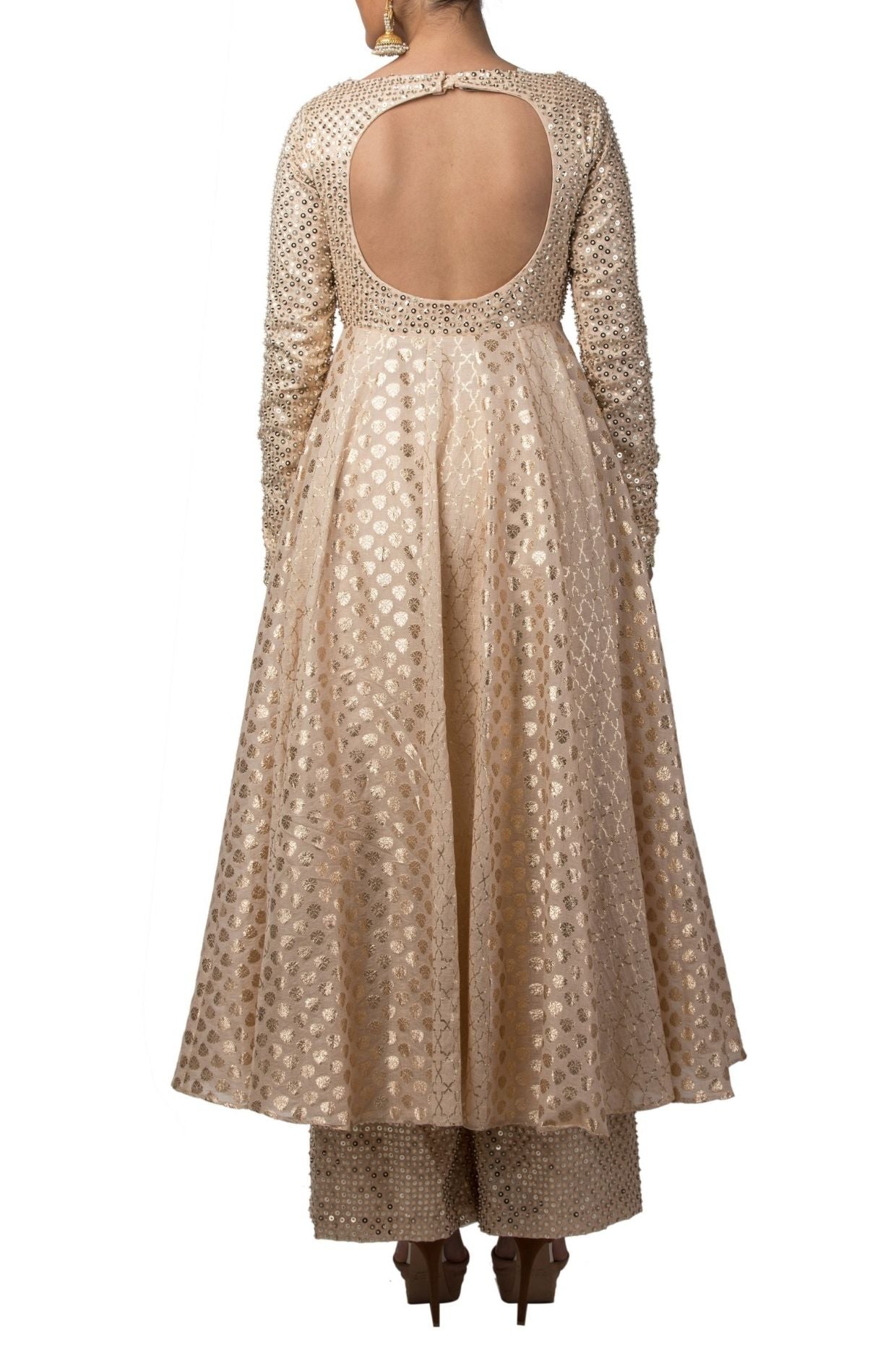 Champagne backless Kurta and Palazzo