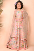 Multi Coloured Printed Lehenga Set