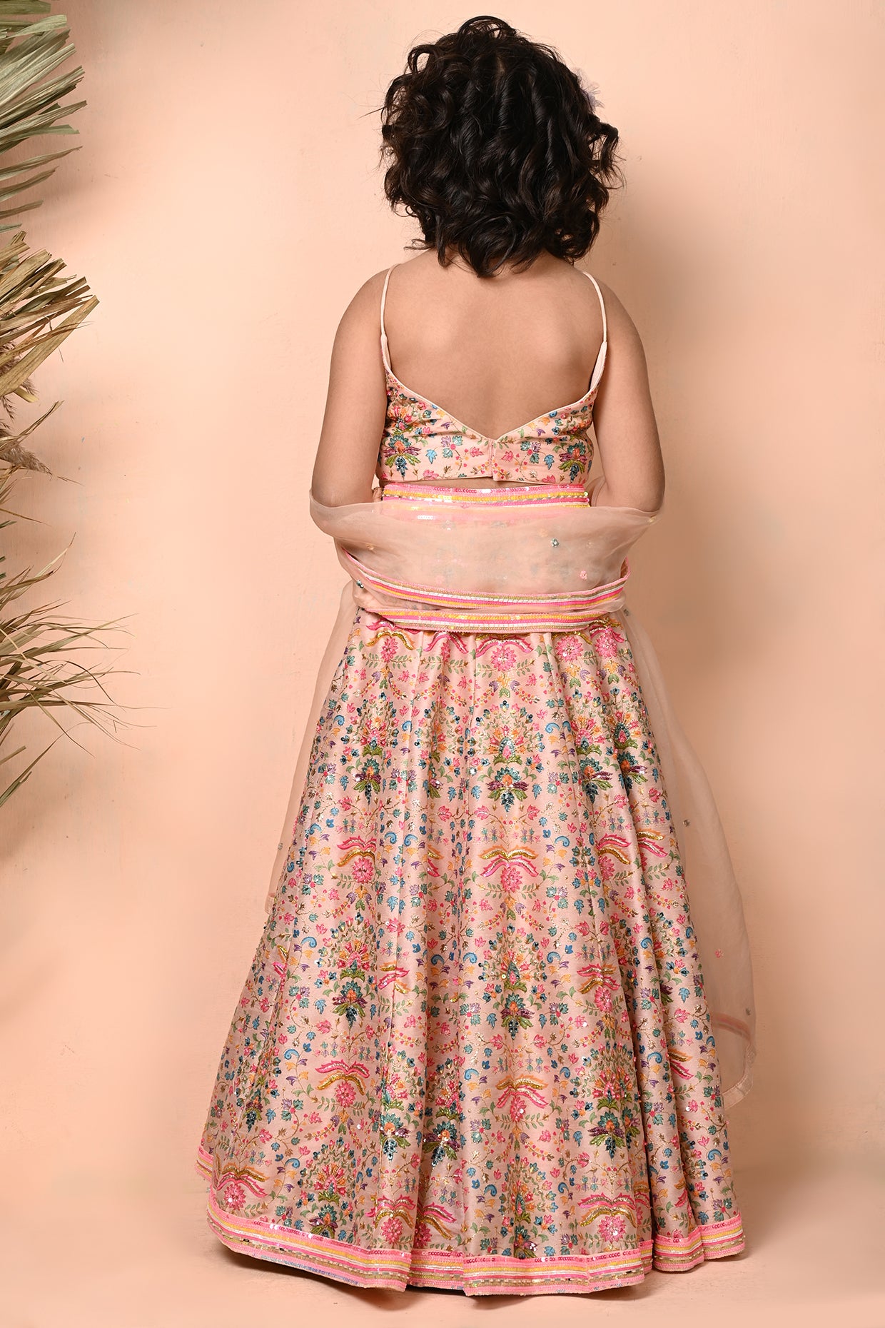 Multi Coloured Printed Lehenga Set