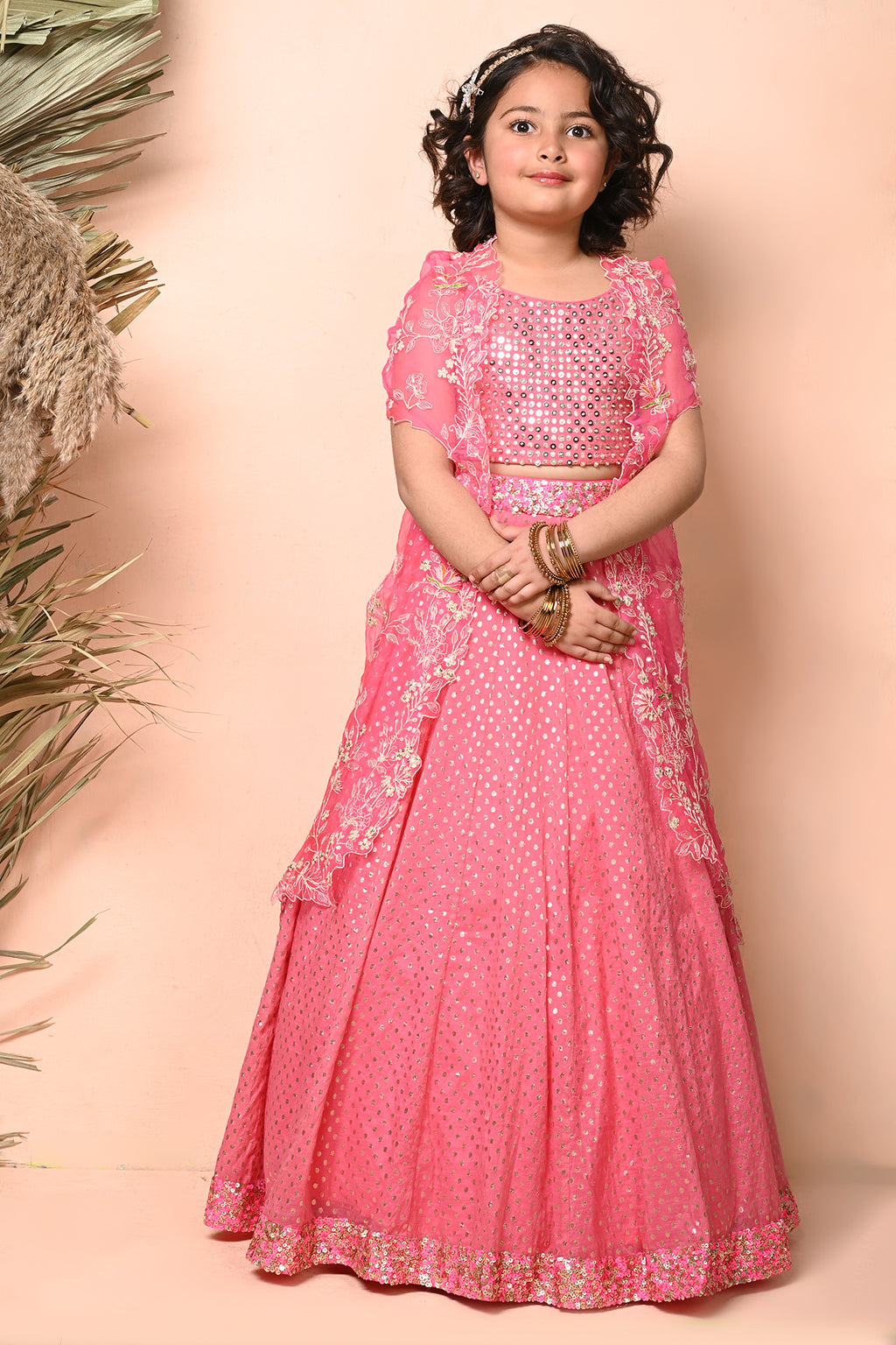 Fuchsia Pink Chanderi Lehenga Set