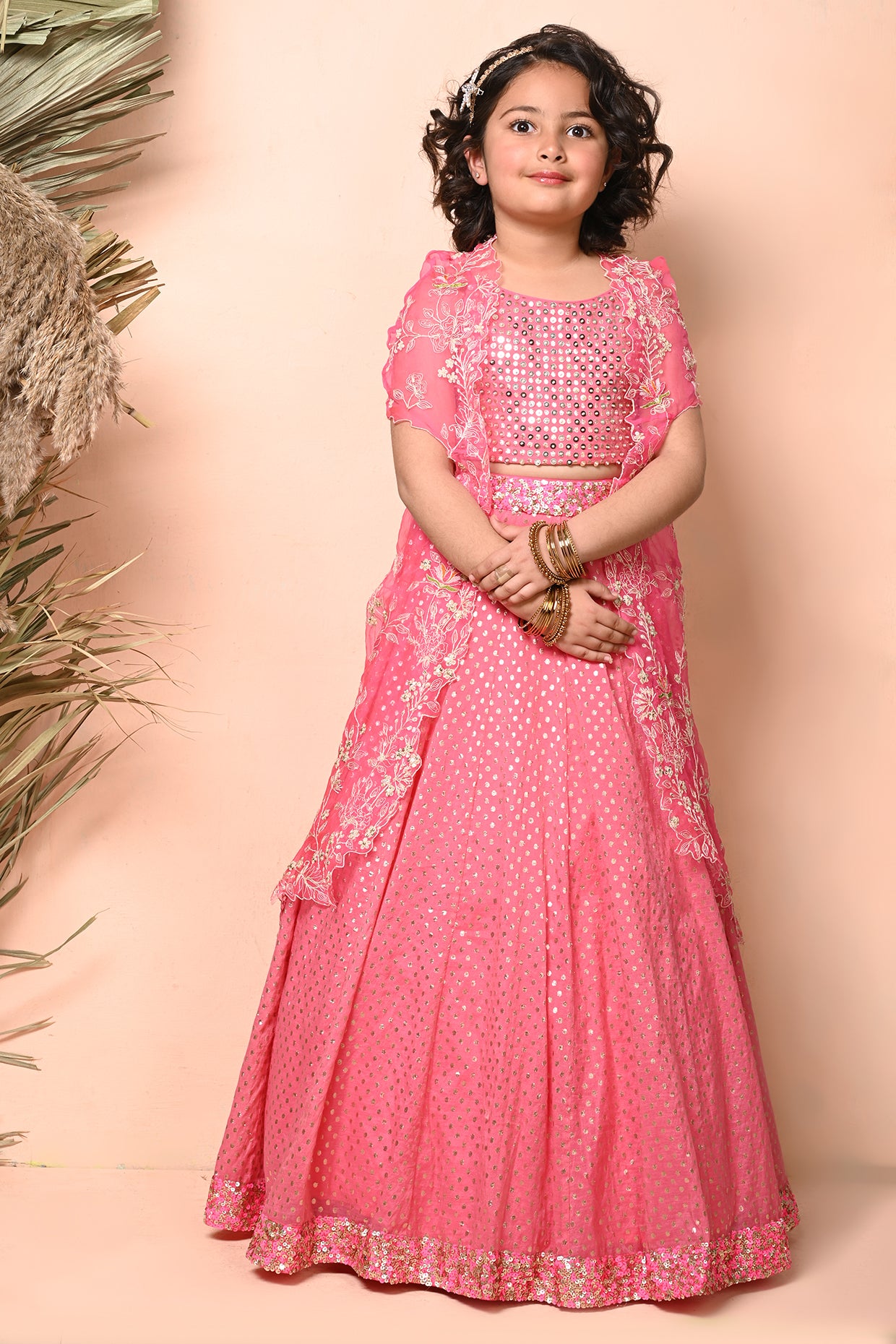 Fuchsia Pink Chanderi Lehenga Set