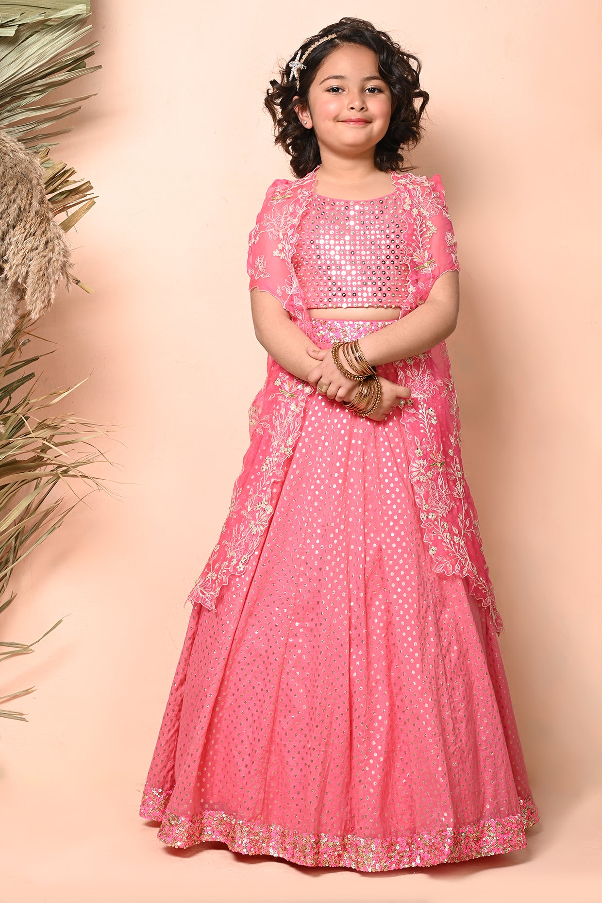 Fuchsia Pink Chanderi lehenga set