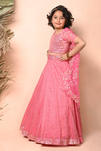 Fuchsia Pink Chanderi Lehenga Set