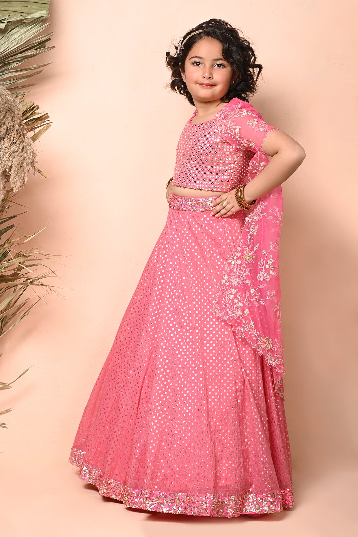 Fuchsia Pink Chanderi Lehenga Set