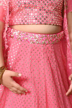 Fuchsia Pink Chanderi Lehenga Set
