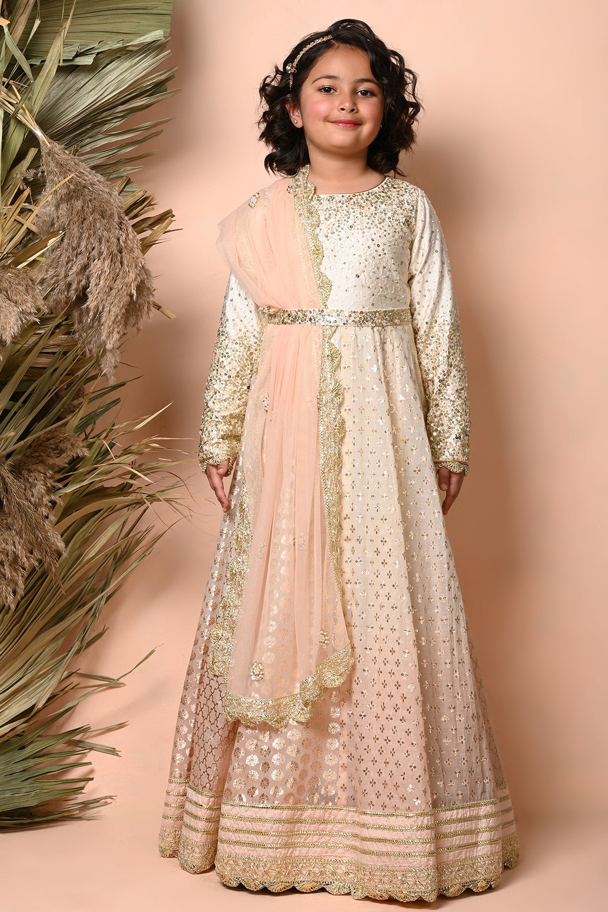 Ombre Dyed Floor Length Anarkali Set