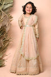 Gold floor length anarkali set