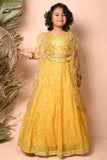 Yellow sequins embroidered Lehenga Set