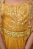 Yellow sequins embroidered Lehenga Set