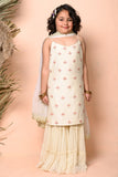 Classic ivory embroidered Sharara set