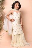 Classic ivory embroidered Sharara set