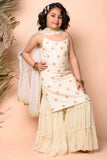 Classic ivory embroidered Sharara set