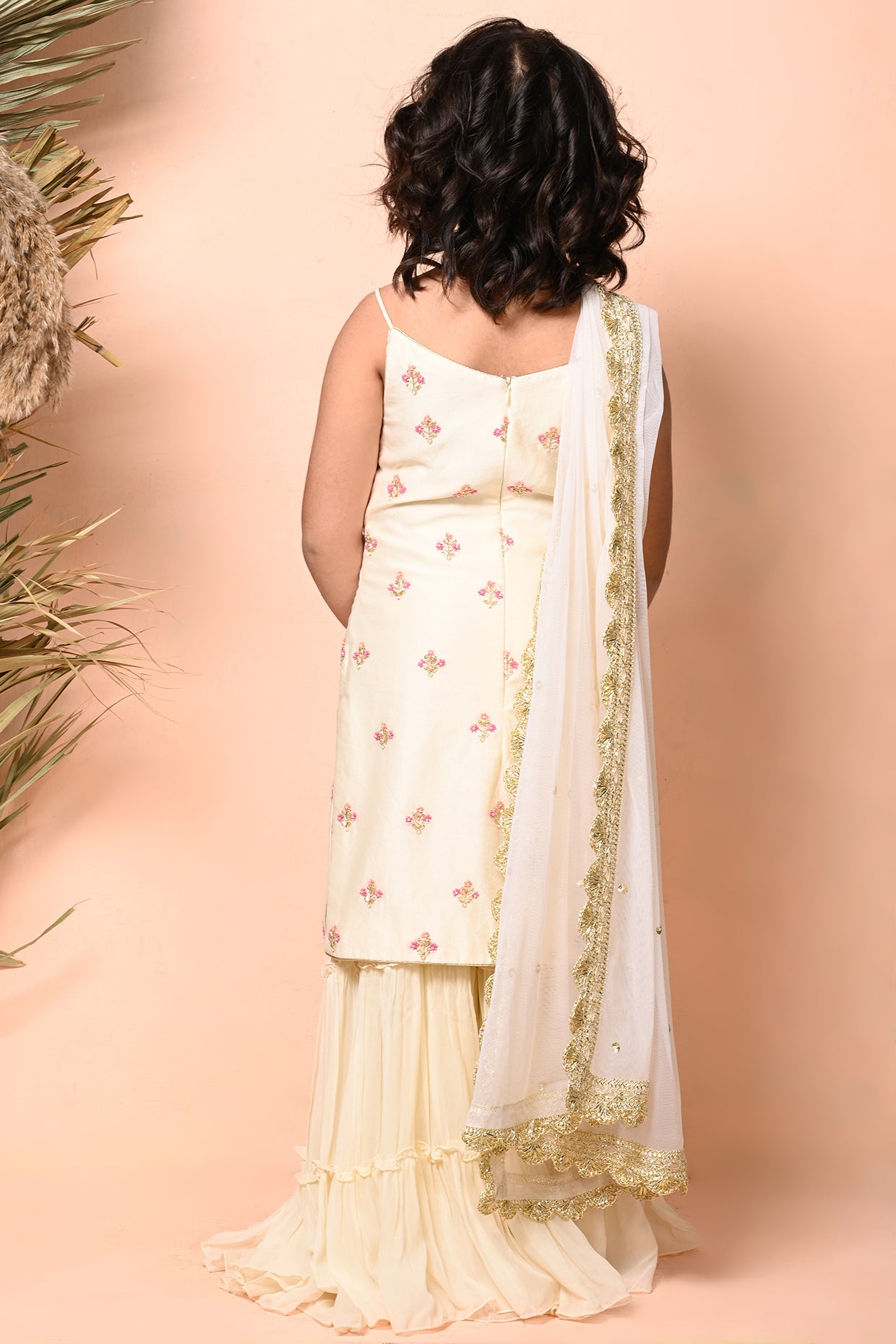 Classic Ivory Embroidered Sharara Set