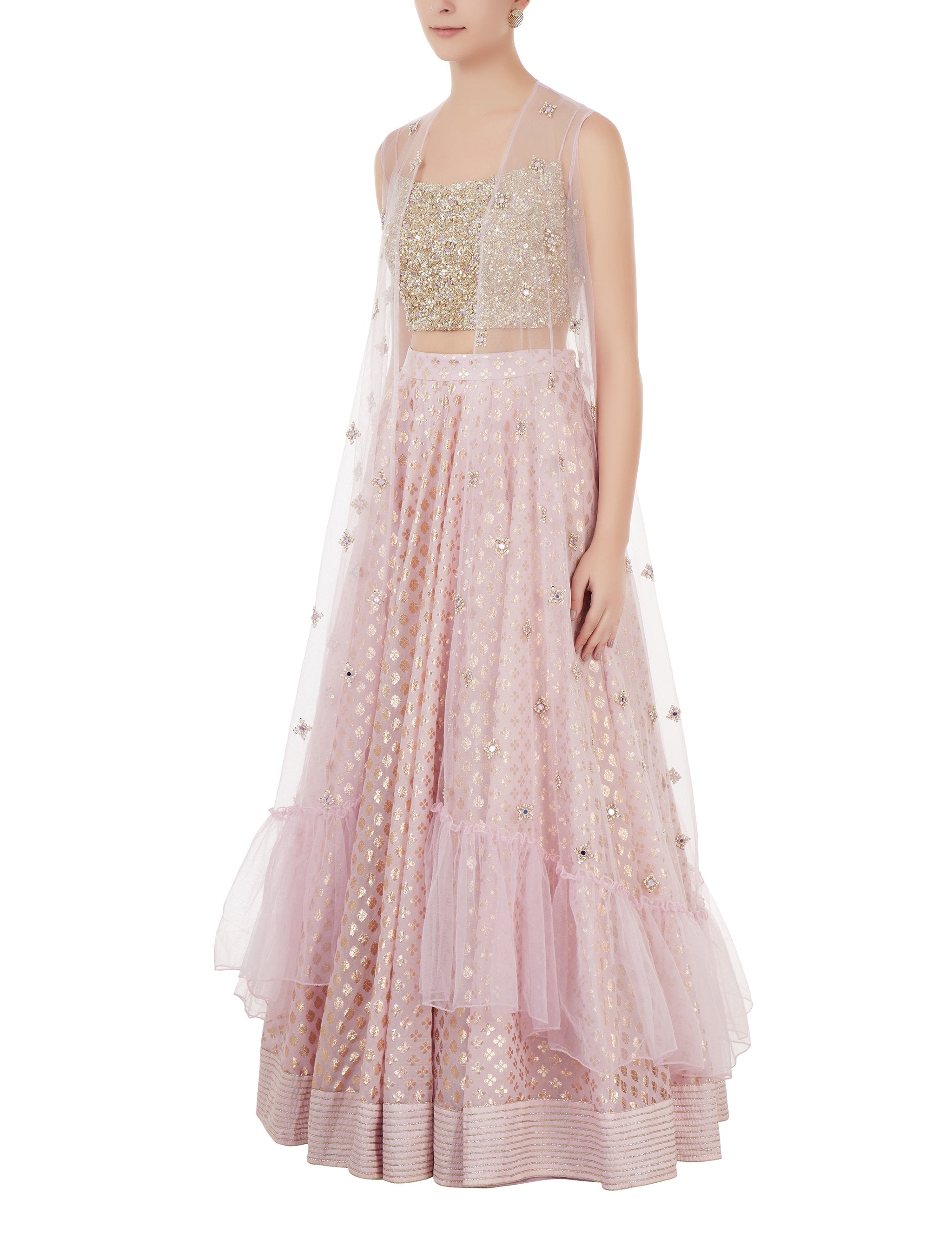chanderi lehenga design
