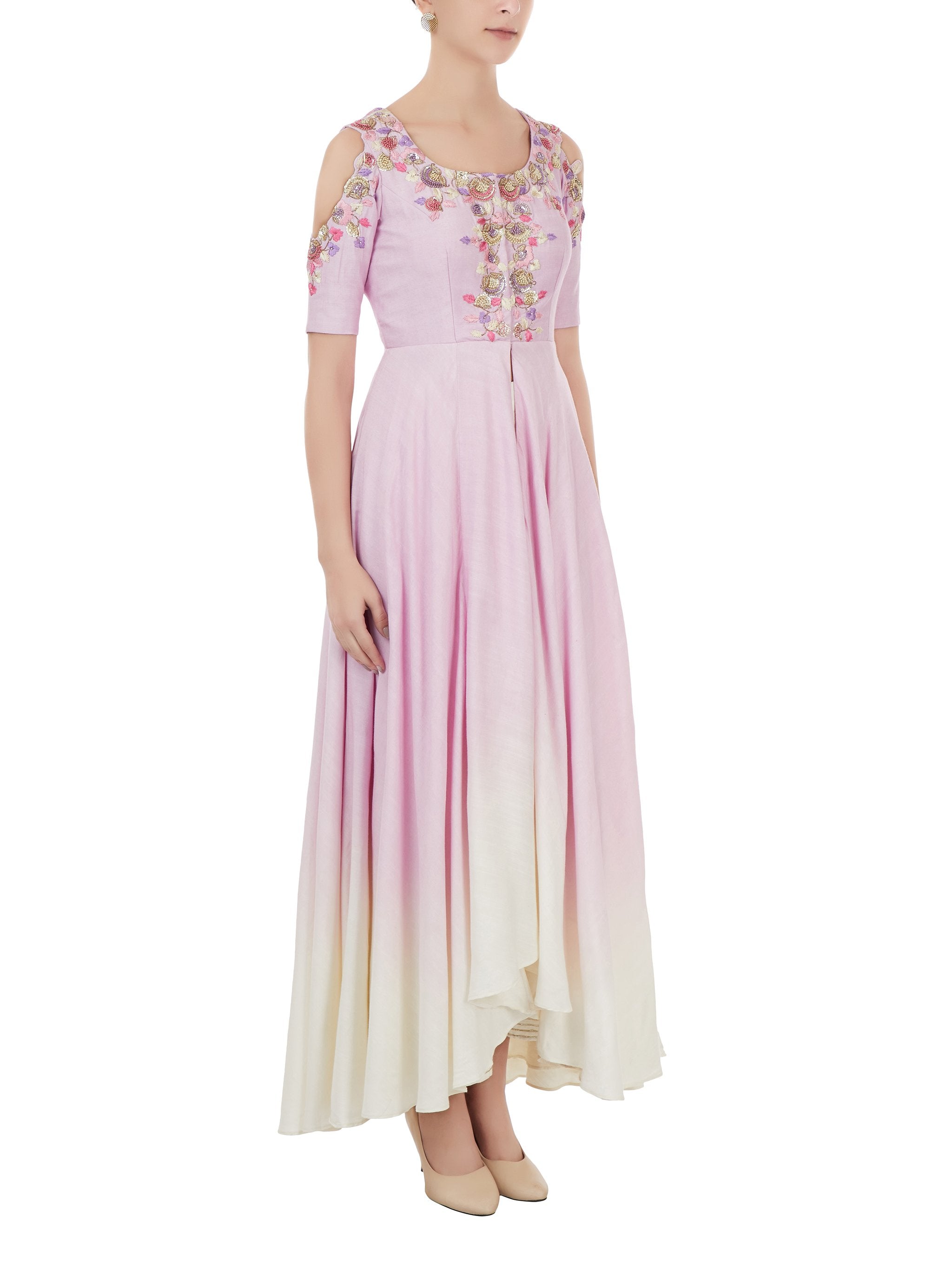 Lilac embroidered Palazzo Set