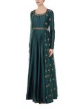 Teal Blue Embroidered Anarkali