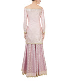 Lilac Chanderi Sharara Set