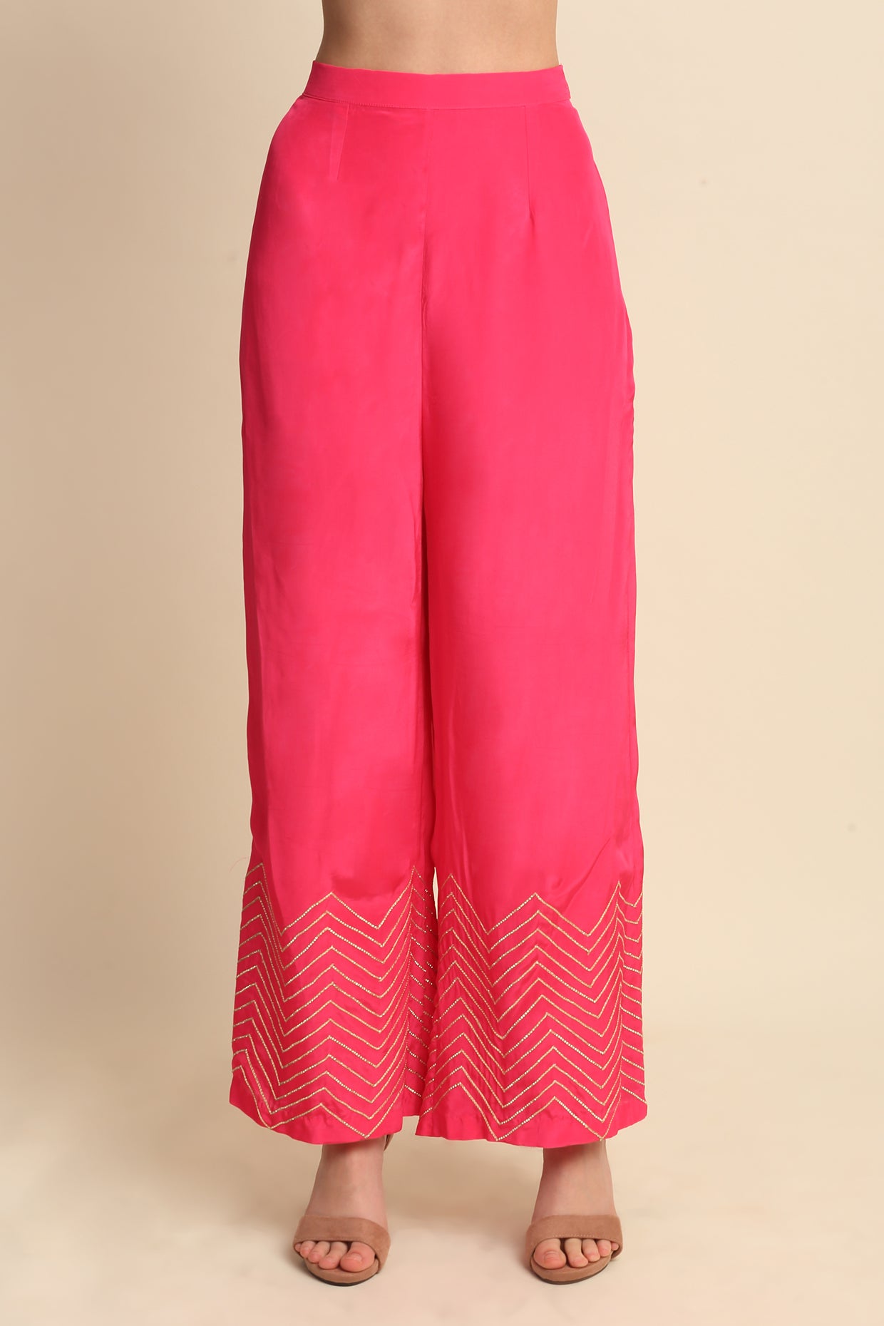 Pink Silk Crepe Kurta Set