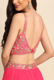 Fuchsia Georgette Sharara set