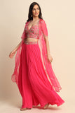 Fuchsia Georgette Sharara set