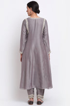 Grey Chanderi Suit Set