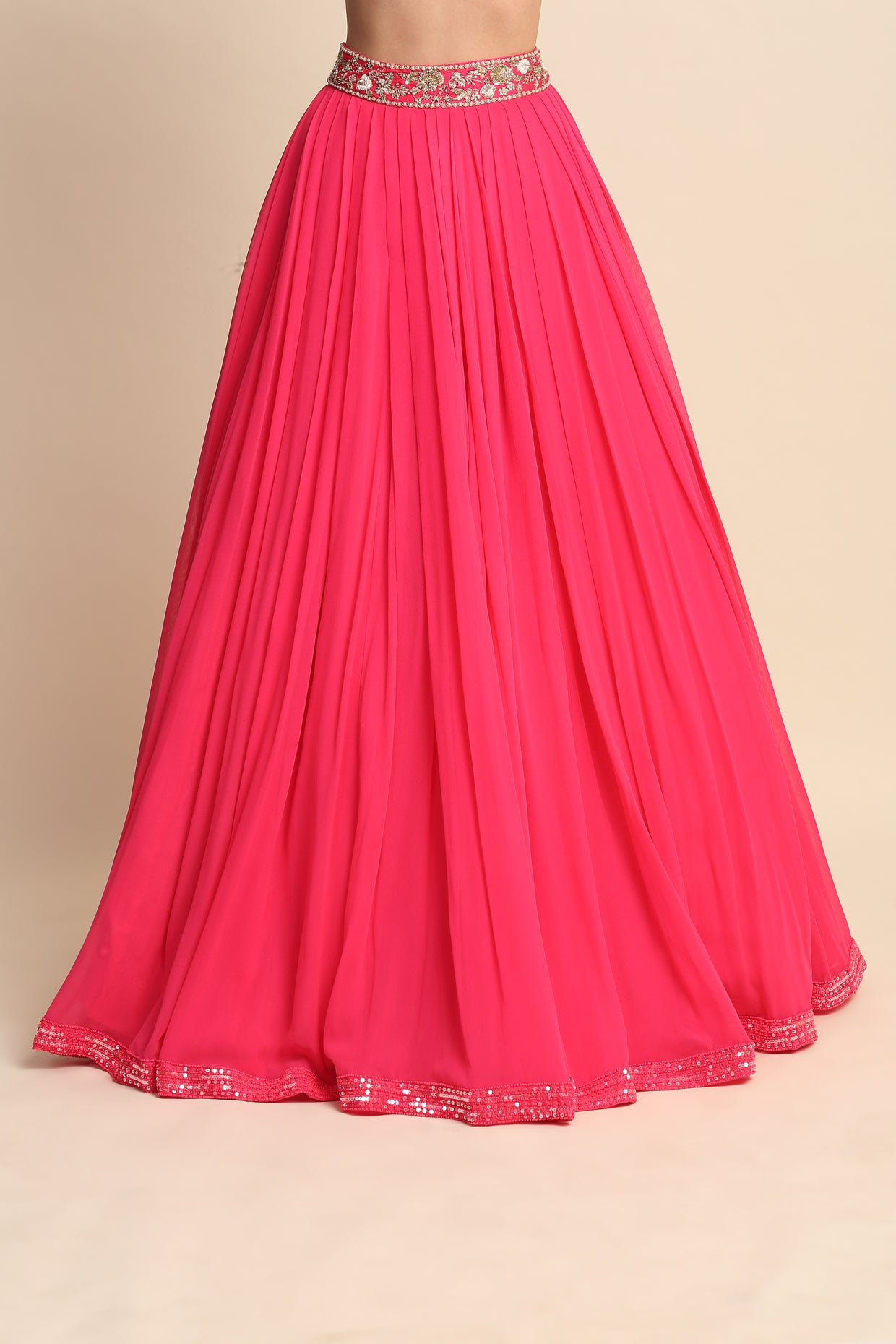 Fuchsia Georgette Lehenga Set