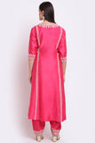 Fuchsia Pink Chanderi Suit Set