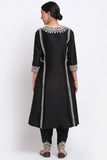 Black Chanderi Suit Set