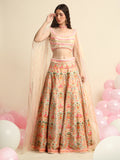 Ivory Printed & Embroidered Lehenga Set