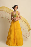 Yellow Georgette Lehenga Set