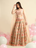 Ivory Printed & Embroidered Lehenga Set