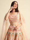 Ivory Printed & Embroidered Lehenga Set