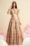 Ivory Printed & Embroidered Lehenga Set