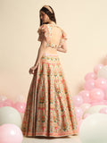 Ivory Printed & Embroidered Lehenga Set