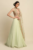 Mint Green Georgette Lehenga Set