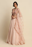 Blush Pink Georgette Lehenga Set