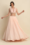 Blush Pink Georgette Lehenga Set