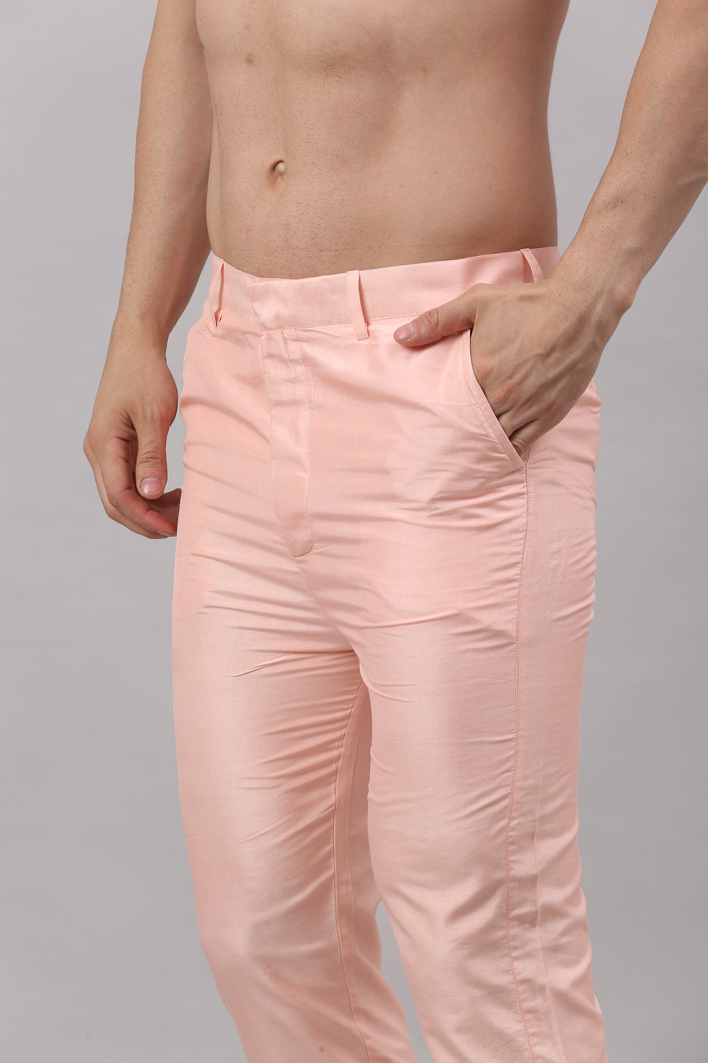 Blush Pink Nehru Collar Jacket Set