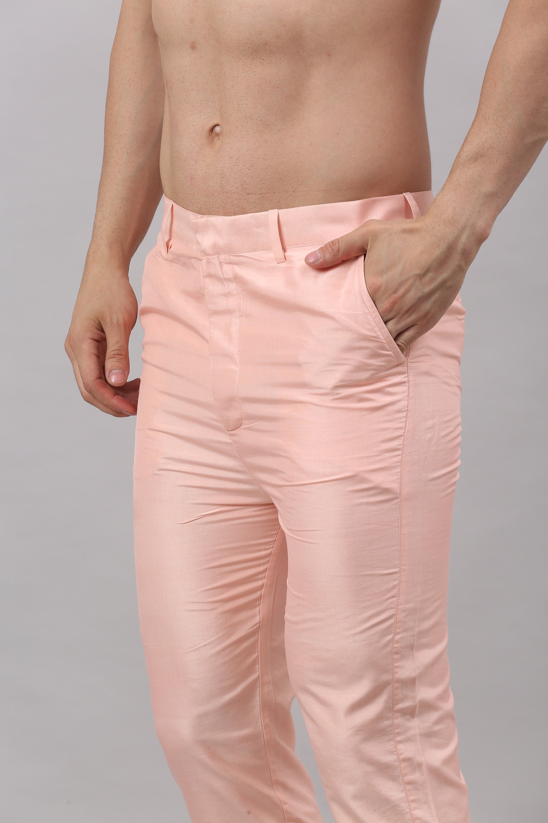 Blush Pink Nehru Collar Jacket Set