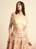 Ivory Printed & Embroidered Lehenga Set